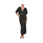 Saodimallsu Women Crochet Beach Cover Up Set Knit Crop Button