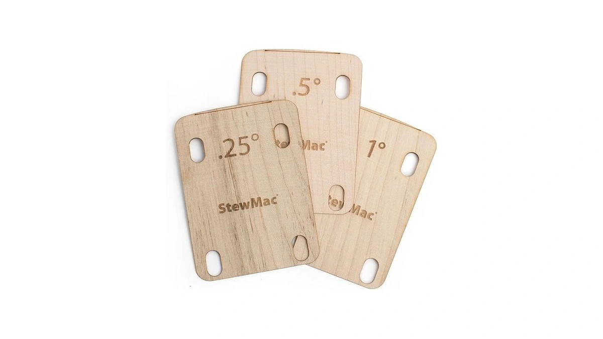 Stewmac Electric Guitar Neck Shims – Shaped, Set Of 3
