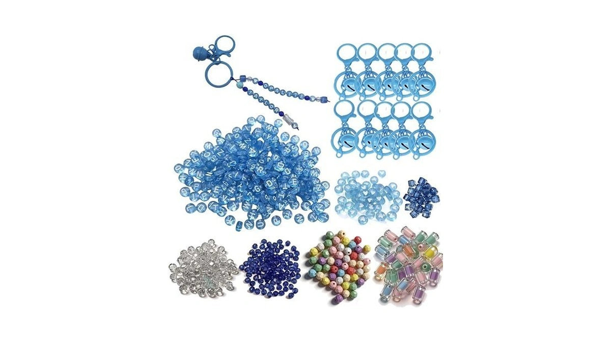 Wanchuan Diy Keychain Making Kit Letter Alphabet Bead Making Supplies
