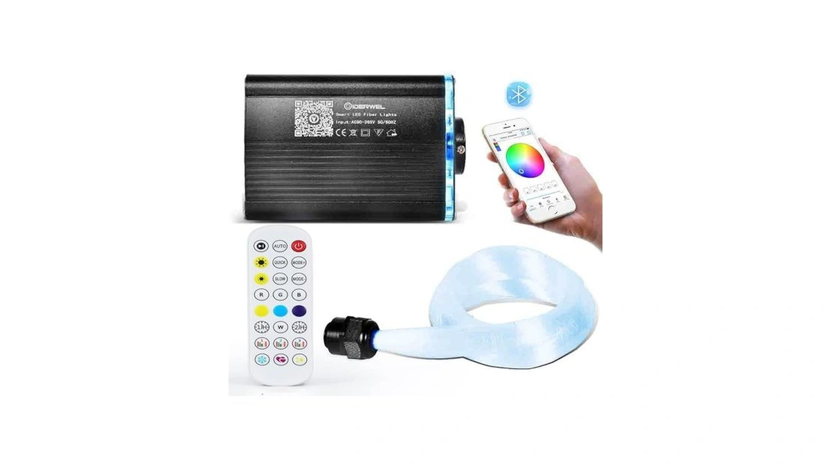 Giderwel Smart App Controlled Fiber Optic Light,rgbw Starlight Headliner Kit