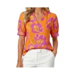 Grace Karin Women Boho Floral Tops, Summer Puff Short Sleeve