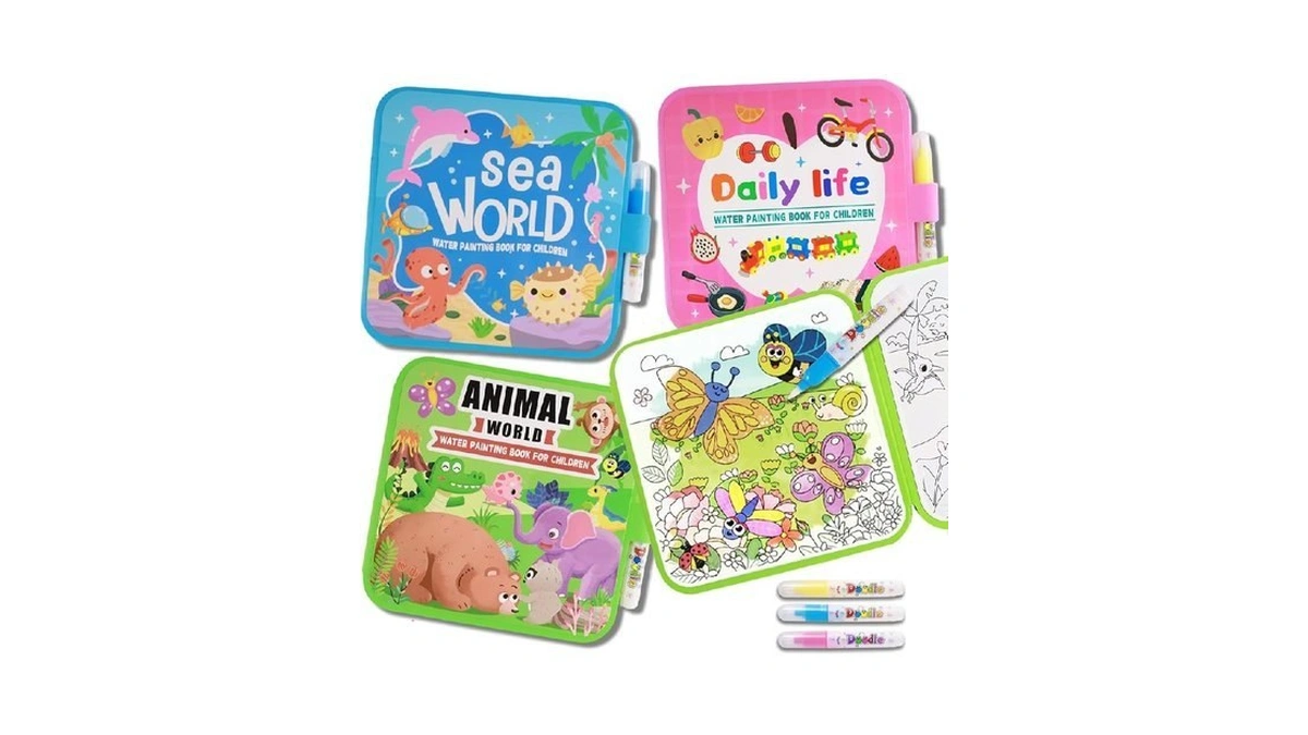 Yechisy Reusable Water Painting Books For Kids: 3 Pack Mess-free
