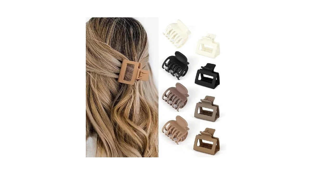 Hflyjpyw 8 Pack Small Claw Clips For Women Girls Double