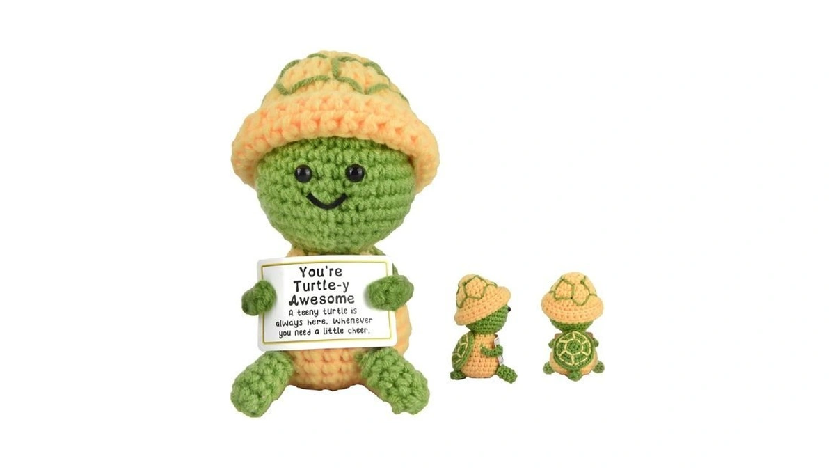 Positive Turtle Crochet,handmade Mini Positive Crochet Animals Turtles Gift,you're Turtle-y