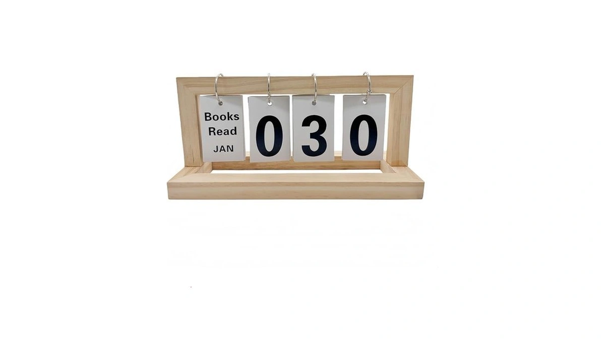 Wongsai Wooden Books Read This Year Counter Tracker, Modern Style