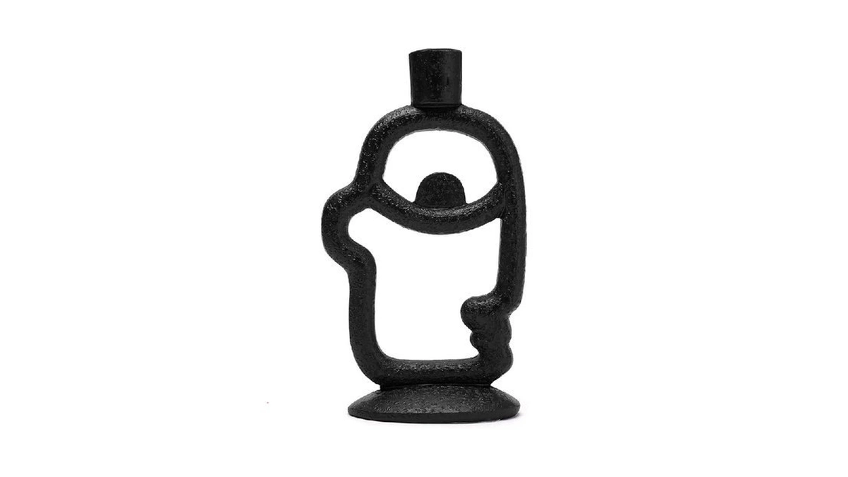 Face Decorative Taper Candle Holder - Modern Abstract Creative Face