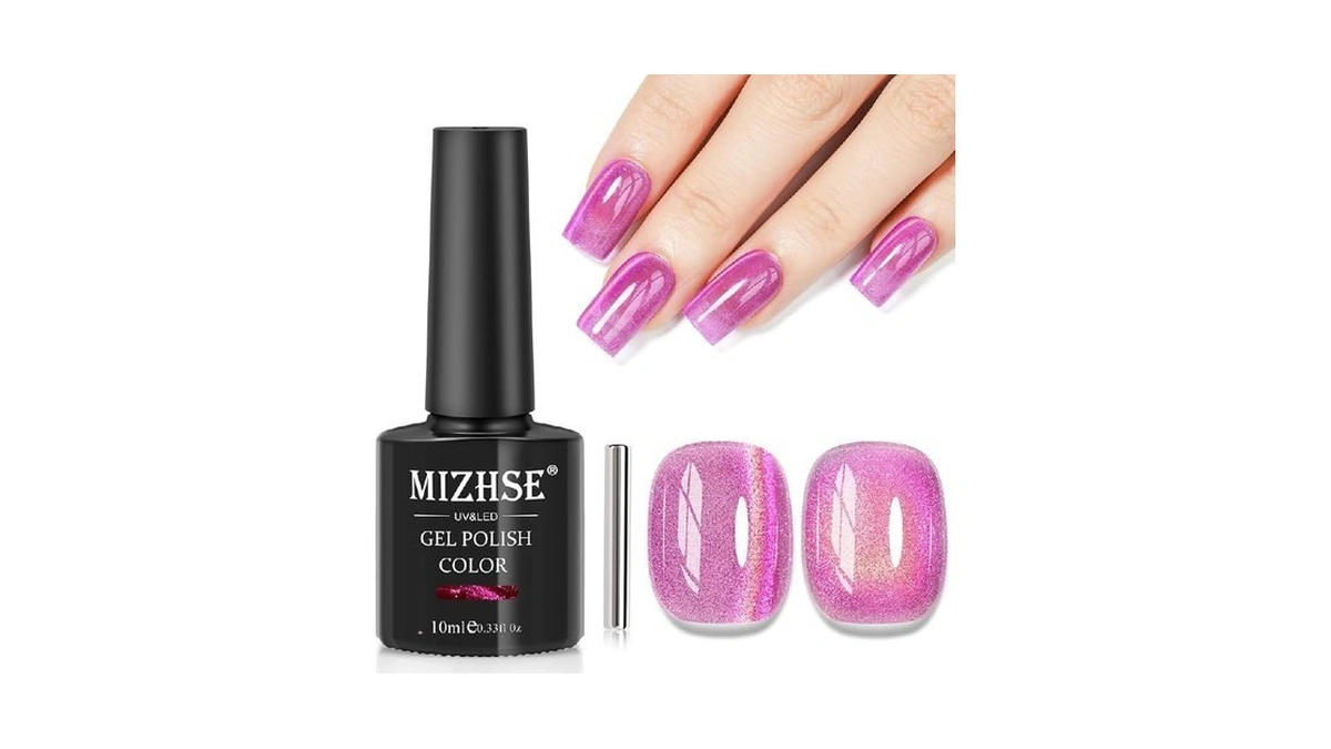 Mizhse Cat Eye Gel Nail Polish, Pink Magnetic Gel Polish