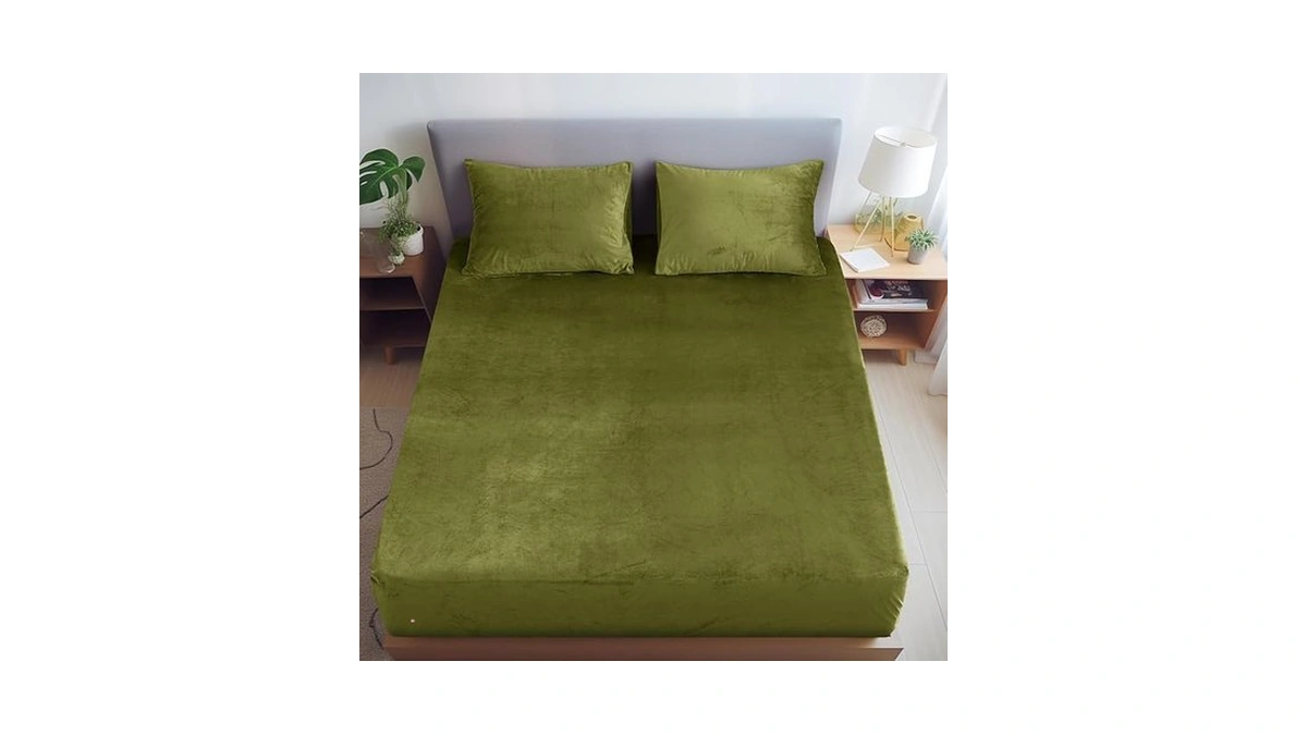 David's Home Truly Velvet Fitted Sheet King Size, Ultra Soft