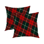 Batmerry Plaid Red Black Throw Pillow Covers,retro Green Red Scottish