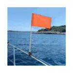 Orange Boat Flag With Replacement Flag, 12” X 18” Water