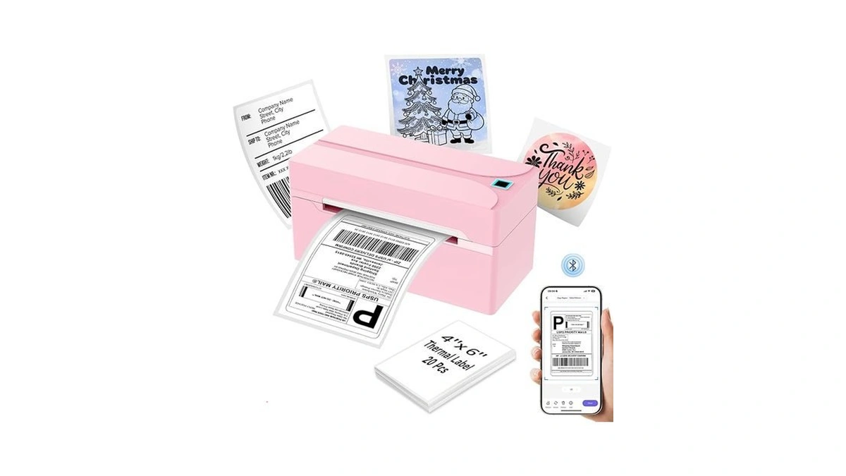 Hkhkpi Shipping Label Printer, 4x6 Bluetooth Thermal Label Printer For