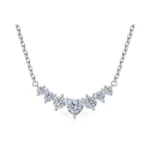 Jacupo 5.2ct Heart Shaped Multiple Cubic Zirconia Necklace For Women