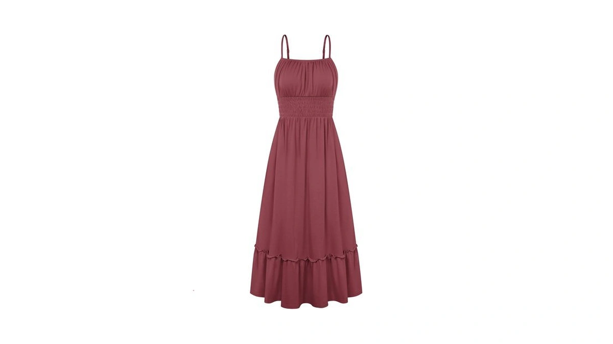 Grace Karin Women's Spaghetti Strap Maxi Dress Summer Ruffle Dress