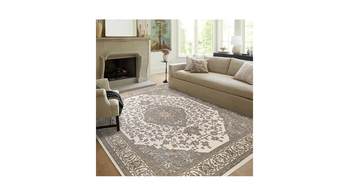 Superior Indoor Area Rug, Plush Carpet Cover, Traditional Oriental Medallion,