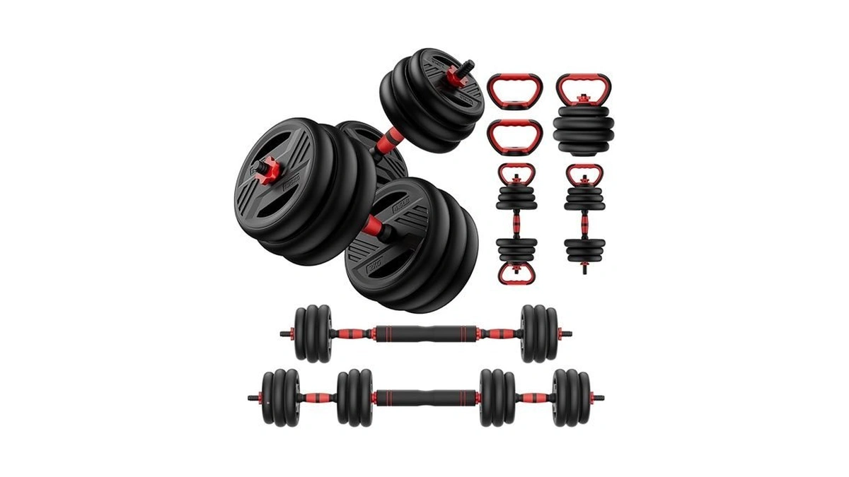 Cvonte Adjustable Dumbbell Set, 45lbs Free Weight Set With Double
