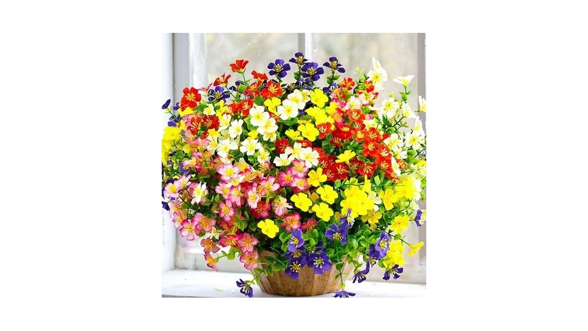Trytuny Artificial Flowers For Outdoor, Uv Resistant Realistic Fake Flowers