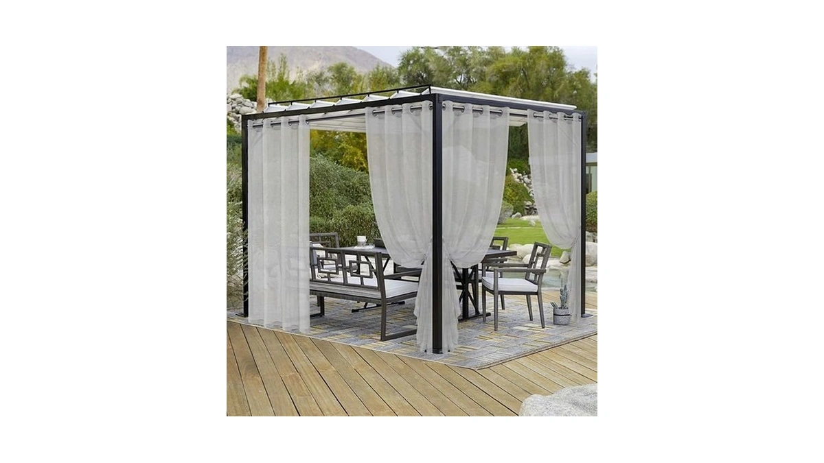 Lordtex Burlap Linen Look Outdoor Curtains For Patio - 2