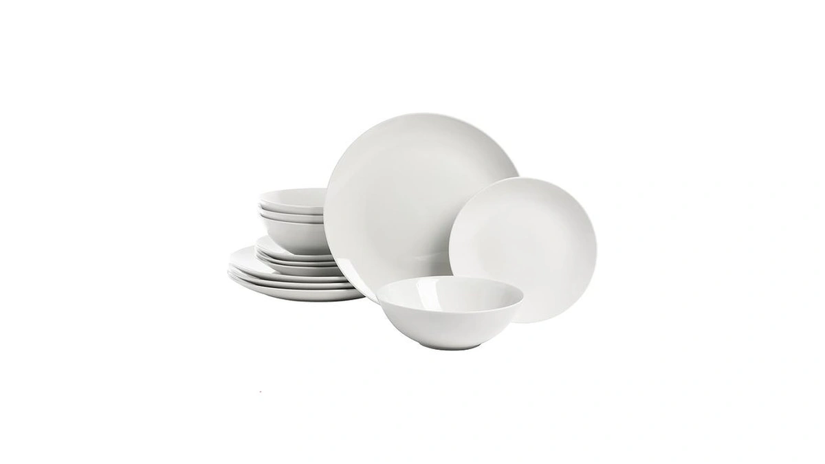 10 Strawberry Street Simply Coupe Dinnerware Set, White, Service For