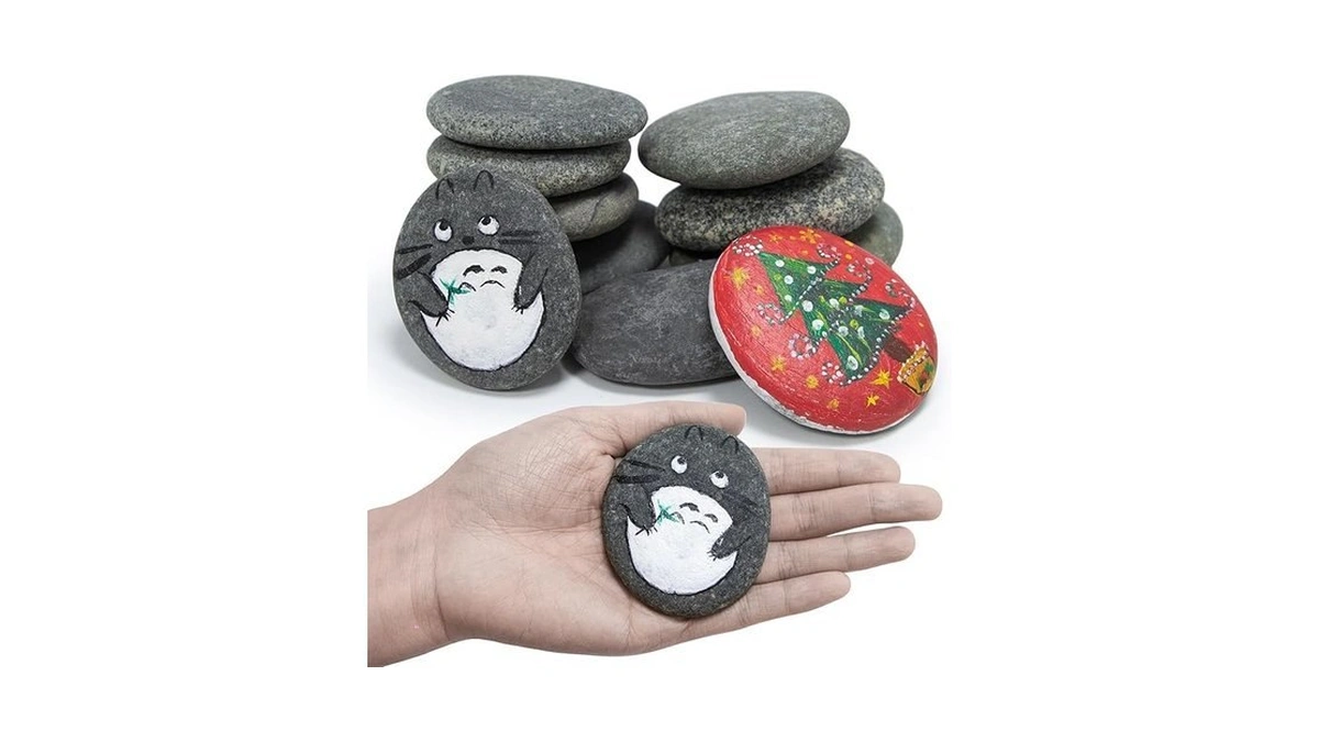 Markdang Rocks For Painting 10 Pcs 2.7-4” Large River Rock