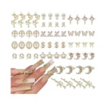 Vceow 60pcs Gold Nail Charms Set Y2k Nail Art Accessories