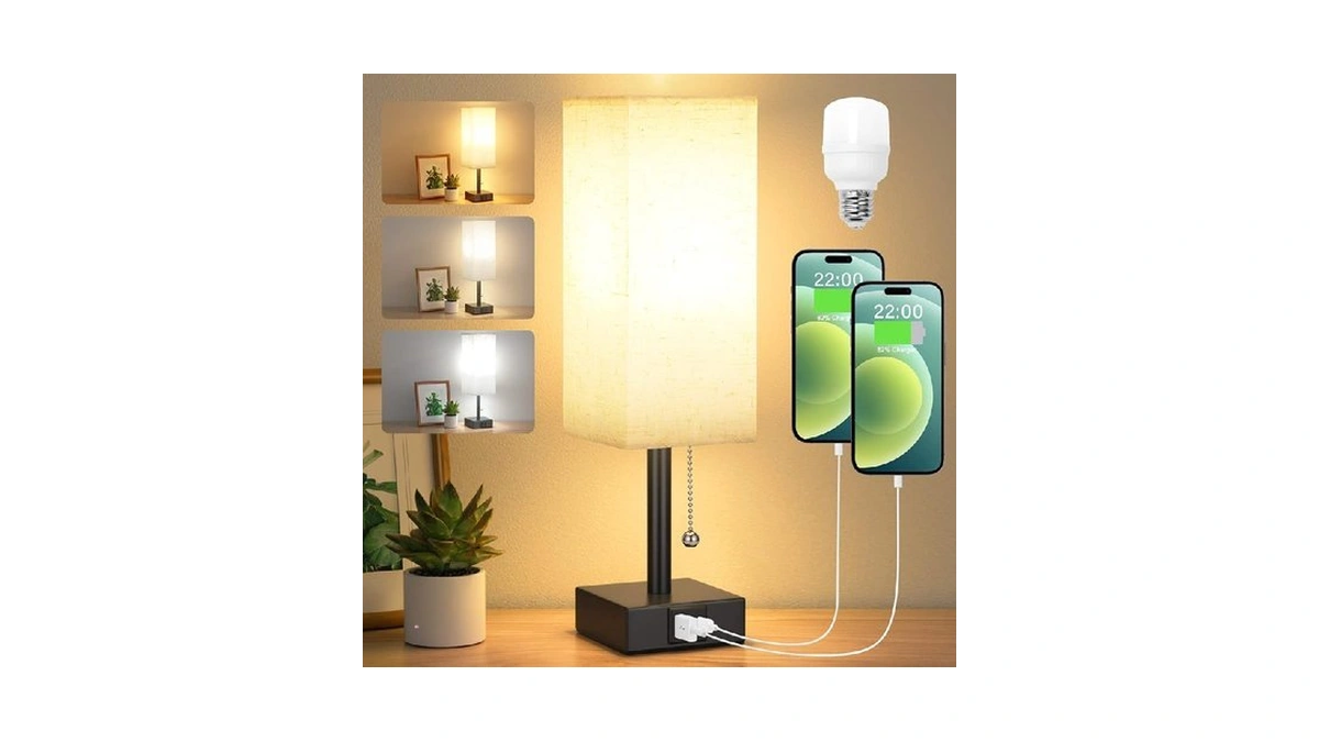 Bedside Table Lamp With 3 Color Temperatures - 3000/4000/5000k Small