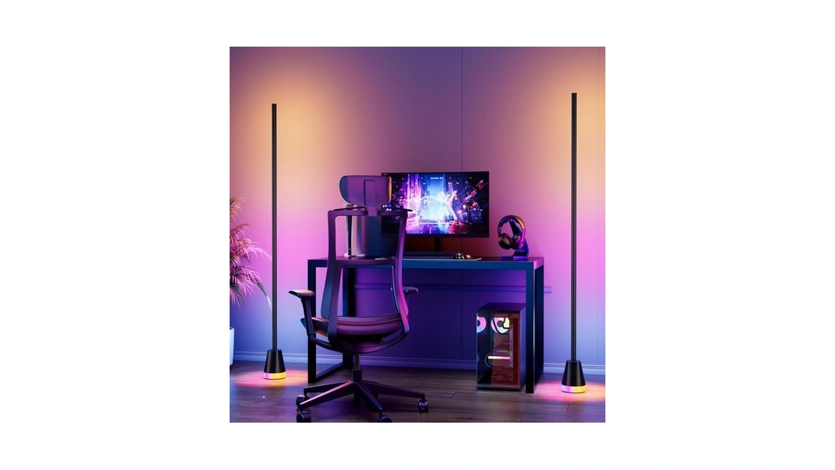 Jarrystart 2pcs Rgb Corner Floor Lamp, 60 Inch Bright Standing