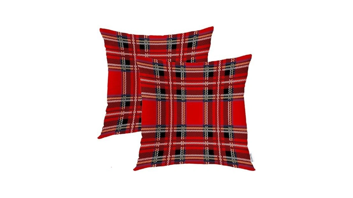 Batmerry Red Plaid Decorative Pillow Covers, Royal Stewart Tartan Classic