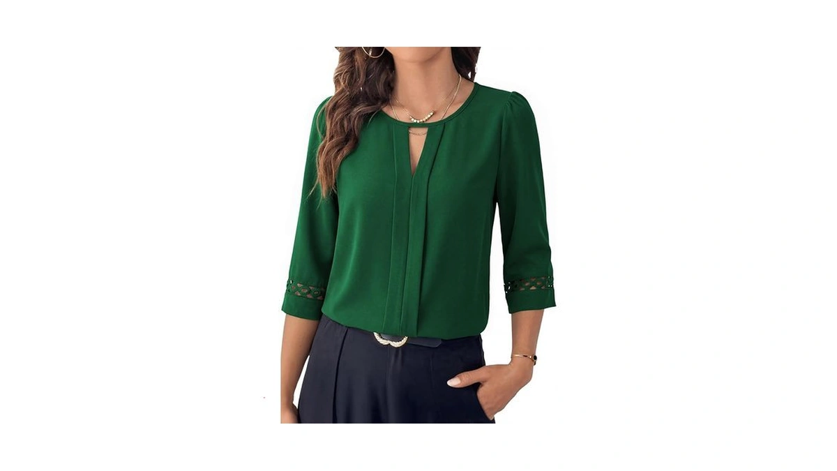 Dokotoo Dark Green Tops For Women Trendy 2025 Dressy Casual