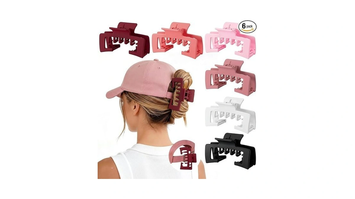 6 Pcs Hat Claw Clip For Women, Hat-friendly Claw Clips