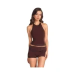 Yzmjafu Women's Y2k Halter Neck Sleeveless Top, Solid Casual Demi