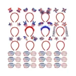 Max Fun 24pcs 4th Of July Accessories, 12pcs Headbands And