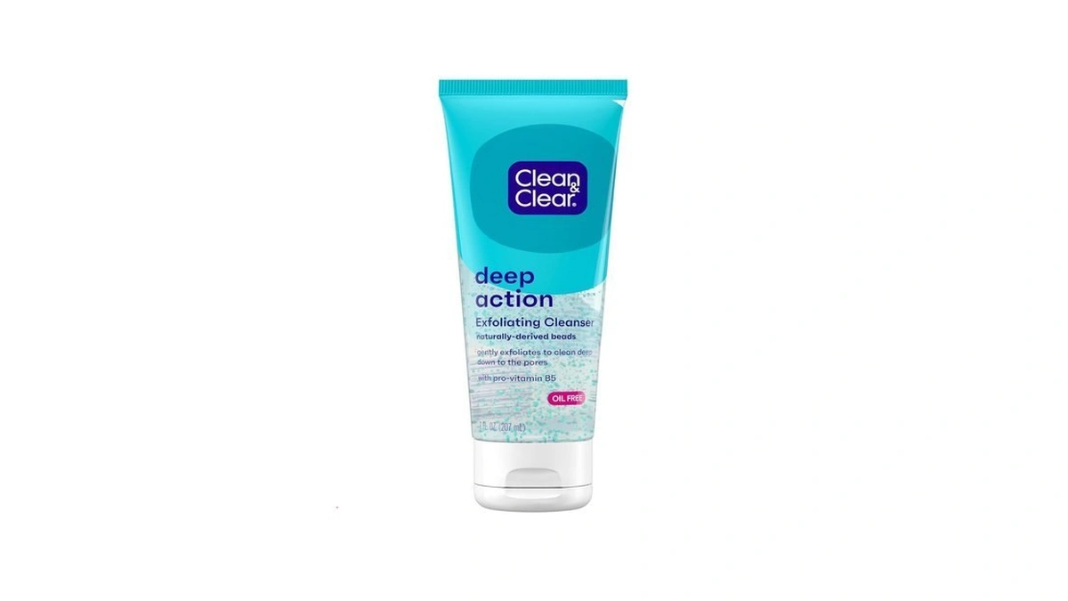 Clean & Clear Deep Action Exfoliating Facial Cleanser, Scrub &
