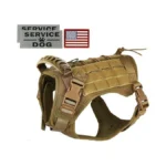 Hanshengday Tactical Service Dog Vest Harness For Medium Large Dog,