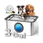 3-gallon Large Dog Water Fountain With Filter, Stainless Steel Automatic