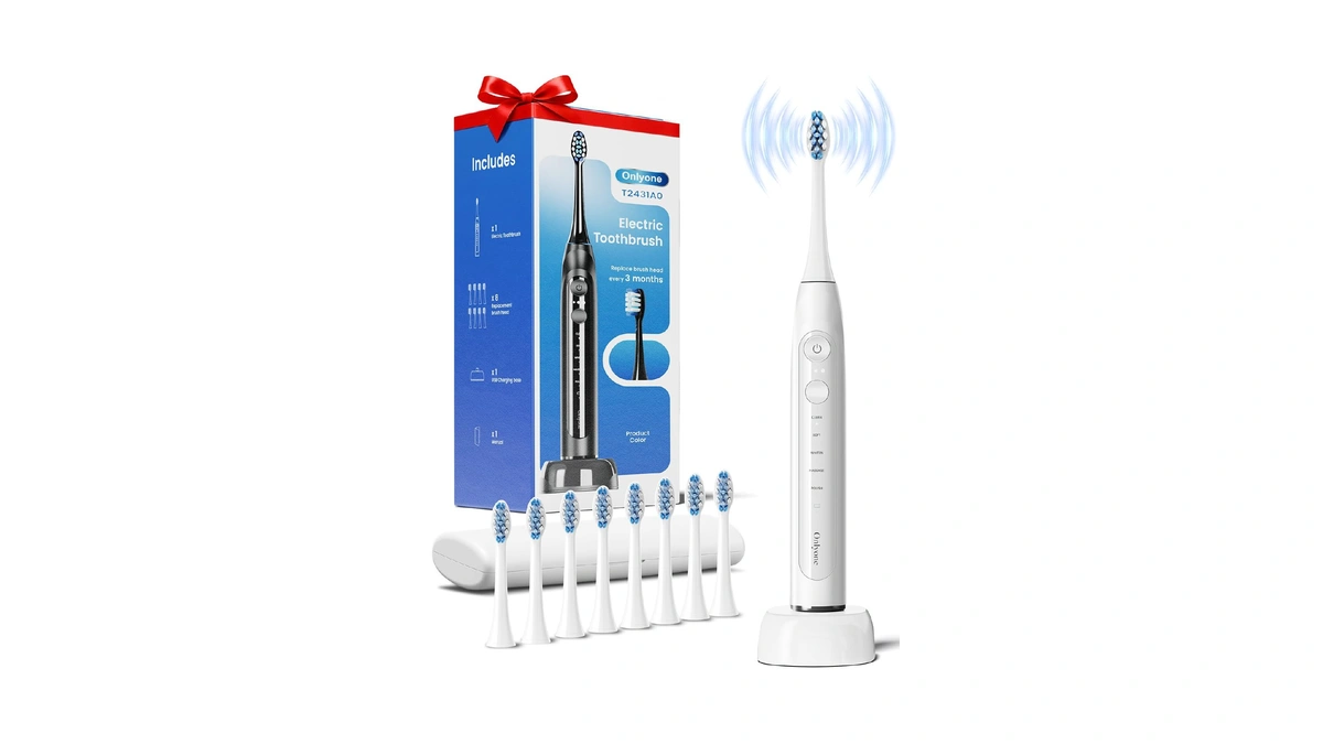Onlyone Sonic Electric Toothbrush For Adults, Rechargeable Ultrasonic Electric Toothbrush