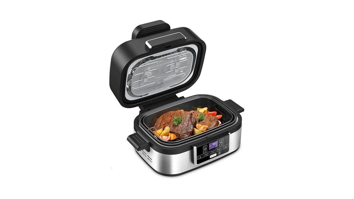 Joy Pebble Indoor Grill With Air Fry, 5-in-1 Electric Smart