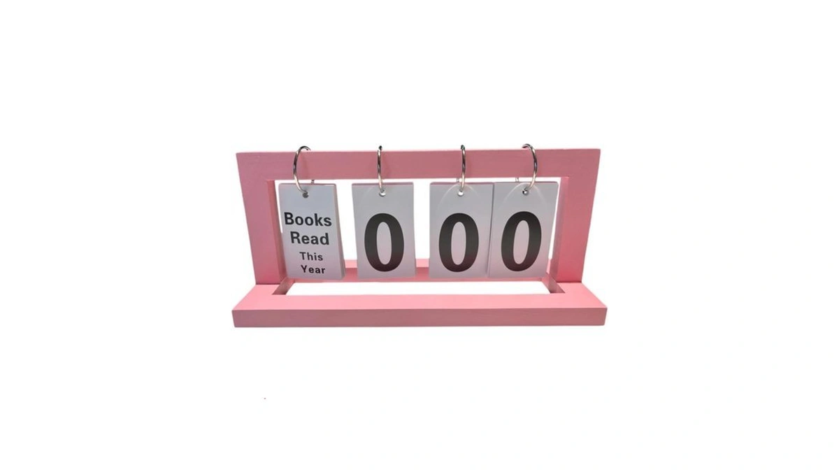 Wongsai Wooden Books Read This Year Counter Tracker, Modern Style