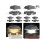 Solar Post Cap Lights Outdoor, Adjustable Base Fits 3.5 To