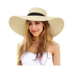Senker Fashion Sun Hats For Women Oversize Wide Brim Straw