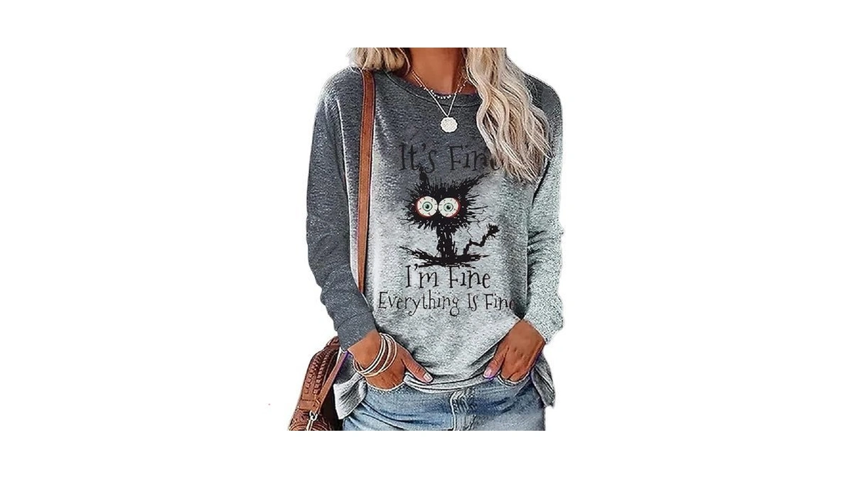 Mnlybaby It's Fine I'm Fine Everything Is Fine Sweatshirt Women