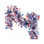 4th Of July Patriotic Tinsel Garland Decoration 33ft, Red White