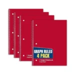 1intheoffice Graph Paper Spiral Notebook 8.5 X 11, Graph Ruled