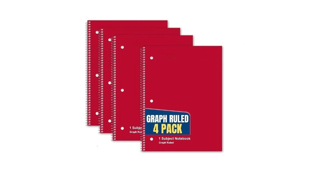 1intheoffice Graph Paper Spiral Notebook 8.5 X 11, Graph Ruled