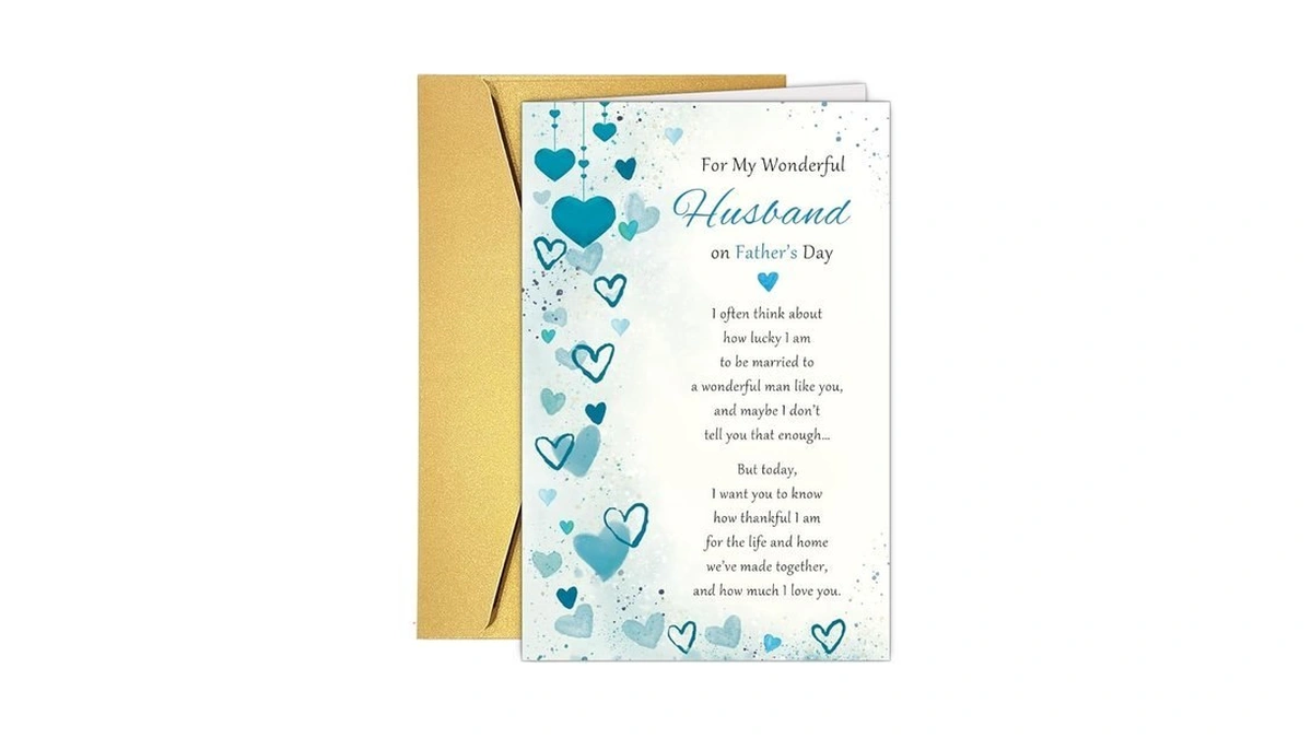 Heartfelt Fathers Day Card For Husband, Double Sided Fathers Day