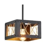 Dalouguan 1-light Farmhouse Pendant Light For Dining Room, Matte Black