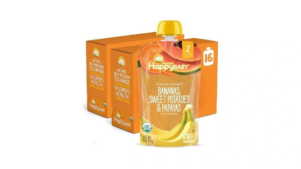 Happy Baby Organics Clearly Crafted Stage 2 Baby Food, Bananas,