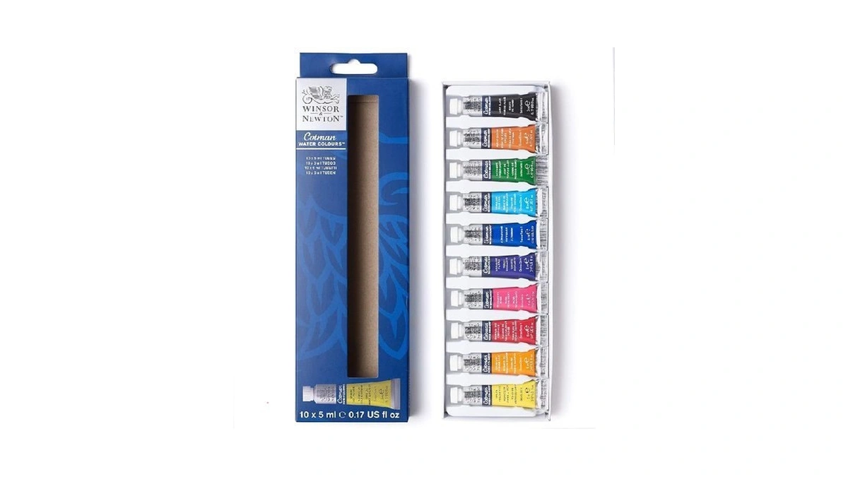 Winsor & Newton Cotman Watercolor Paint Set, 10 Colors, 5ml