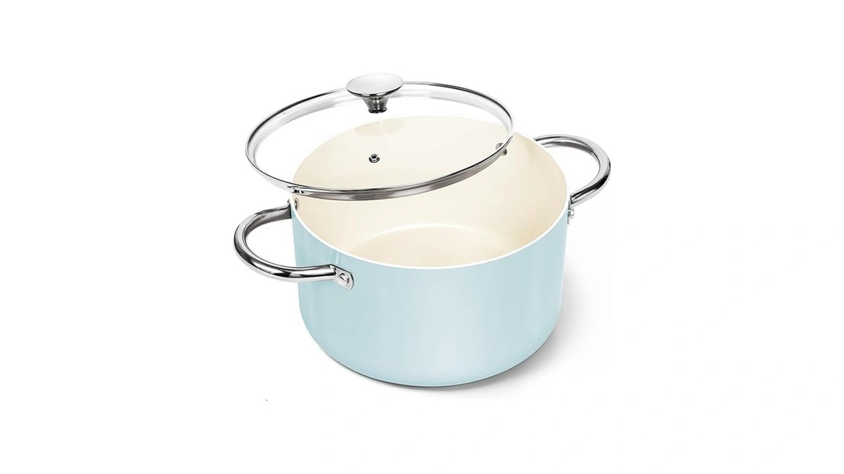 Michelangelo Stock Pot With Lid, 6 Quart Cooking Pot With