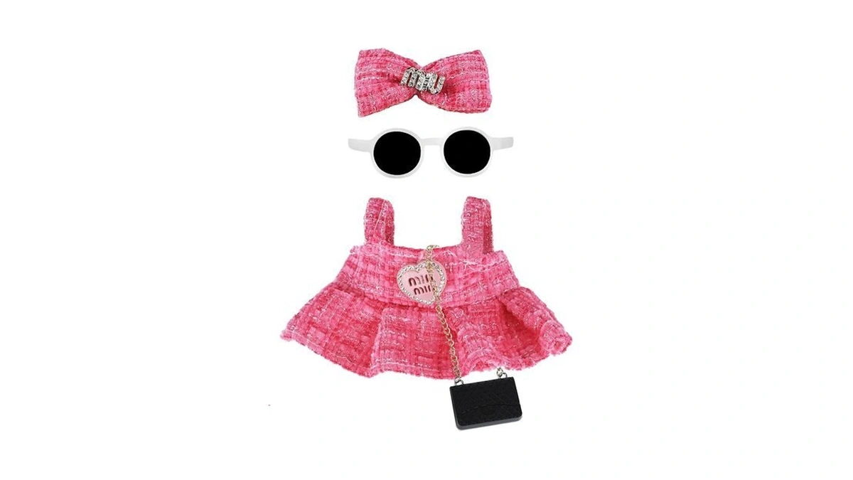 Doll Clothes 17cm Pink Outfits For Dolls Elegant Black Dress