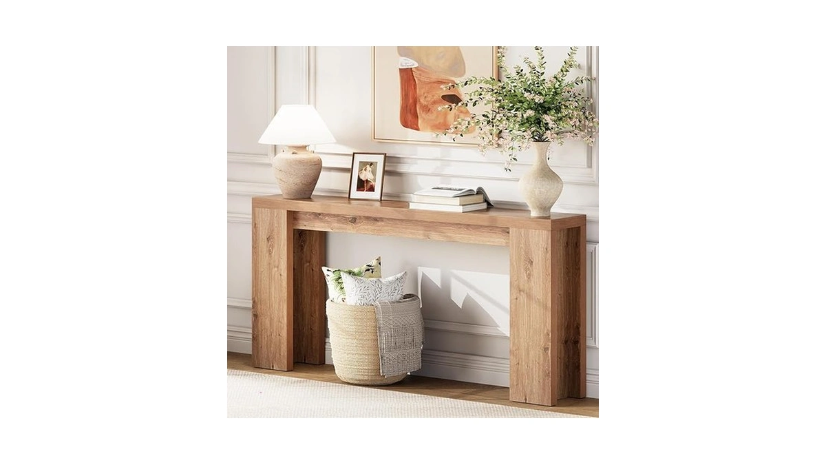 70.9 Inch Extra Long Console Table, Farmhouse Entryway Table With